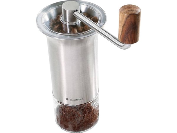 Zassenhaus kaffekvern BARISTA i rustfritt stål / glass