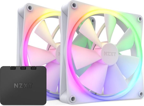 NZXT F Series F140 RGB Twin Pack - Kabinettvifte - 140 mm - matt hvit