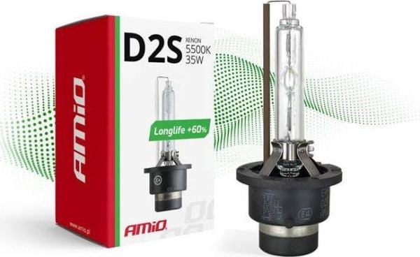 AMiO xenonpære, xenonbrenner D2S 5500K LongLife