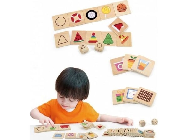 Viga Toys trepedagogisk sorteringsspill former puslespill VIGA 37 deler