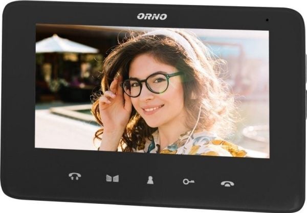 Orno Wideo skjerm uten headset, fargerik LCD 7", til sett fra INDI- og SCUTI-serien, portåpning, intercom, sort