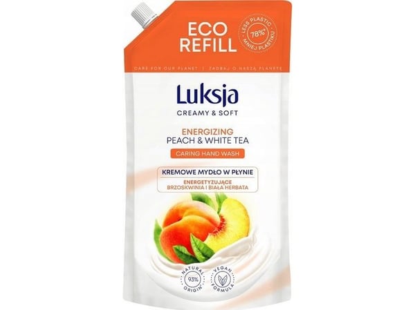 Luksja Creamy & Soft Energizing Creme Flytende såpe Fersken og hvit te 900ml - lager