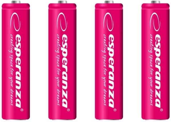 Esperanza - Batteri 4 x AAA - NiMH - 1000 mAh - rød