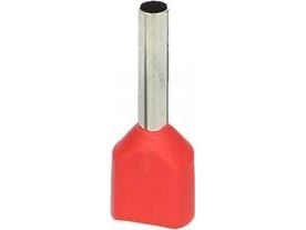 Orno Eristetty kaksoisholkki, poikkileikkaus enintään 1mm?, kupariholkin pituus 8mm, 100 kpl.
