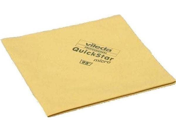 Microfiberklud r-MicronQuick 40x38cm Svanemærket gul 70% genbrugsplast,5 stk/pk