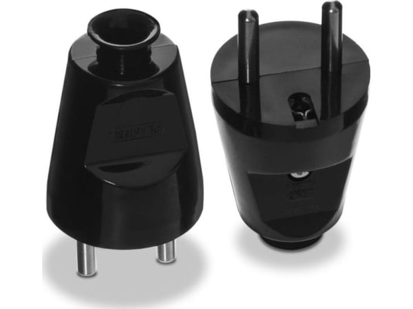 Volteo stickpropp rak demonterbar 2P+J, 16A, 250V svart