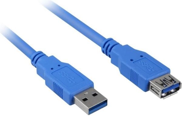 Sharkoon - USB-förlängningskabel - USB typ A (hane) till USB typ A (hona) - USB 3.0 - 3 m - blå