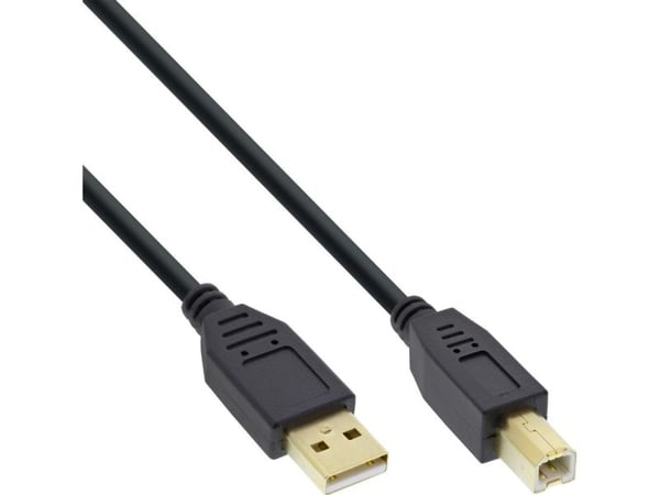 InLine 34535S, 3 m, USB A, USB B, Hankjønn/hankjønn, 0,48 Gbit/s, Svart