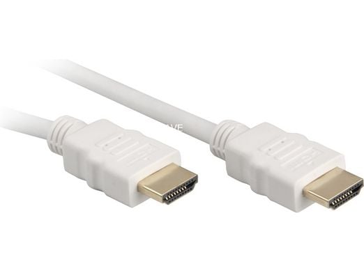 Sharkoon - HDMI-kabel med Ethernet - HDMI hann til HDMI hann - 1 m - hvit