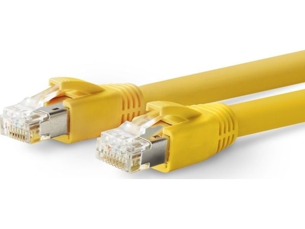 VivoLink - Nettverkskabel - RJ-45 (hann) til RJ-45 (hann) - 40 m - F/FTP - CAT 6a - halogenfri, formet, solid - gul
