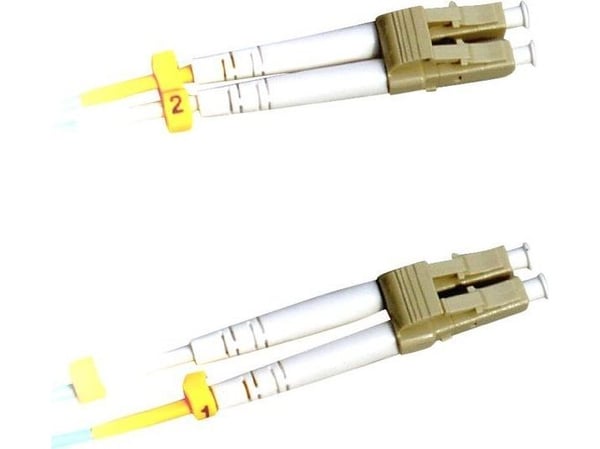 Lanview - Koblingskabel - LC/UPC-multimodus (hann) til LC/UPC-multimodus (hann) - 2 m - 2 mm - fiberoptisk - dupleks - 50 / 125 mikroner - OM3 - ha...