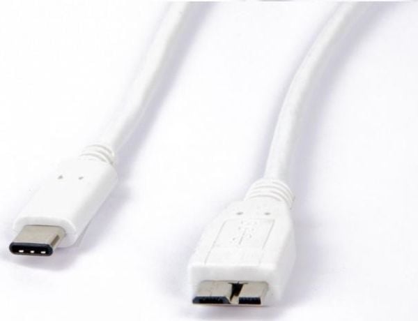 LMP 13868, 1 m, USB C, Micro-USB A, USB 3.2 Gen 1 (3.1 Gen 1), Hankjønn/hankjønn, Hvit