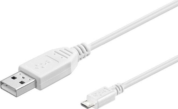 MicroConnect - USB-kabel - USB (hane) till Micro-USB Type B (hane) - USB 2.0 - 15 cm - vit