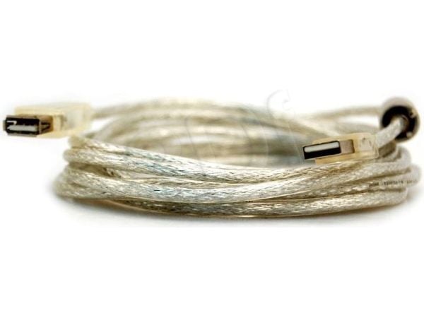 InLine 34605Q, 5 m, USB A, USB A, USB 2.0, Hankjønn/hunkjønn, Gjennomsiktig