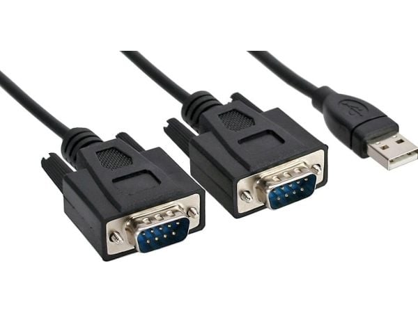 InLine 33305M, 9pin Sub D male, 2 x RS232 9 Pin Sub-D, 1,5 m, Svart
