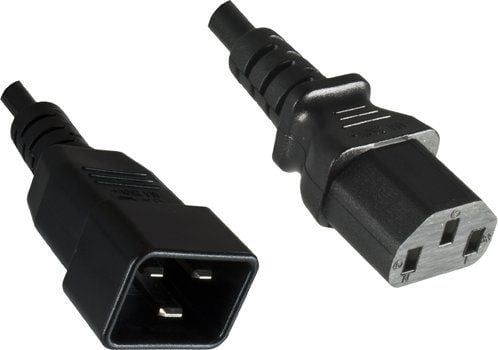 MicroConnect - Jatkojohto virtakaapelille - IEC 60320 C13 - IEC 60320 C20 - AC 230 V - 10 A - 50 cm - musta
