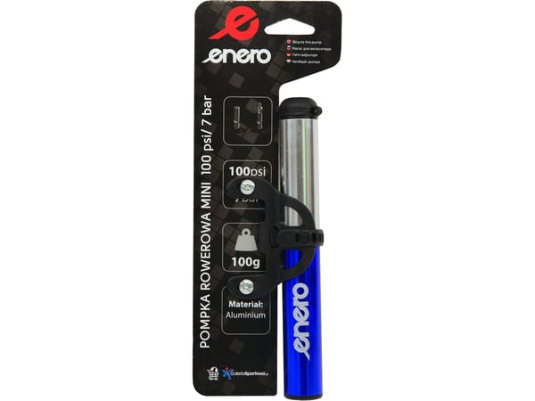 Enero sykkelpumpe i alu 22x191 mm blå 1033136 Enero sykkelpumpe i alu 22x191 mm blå 1033136