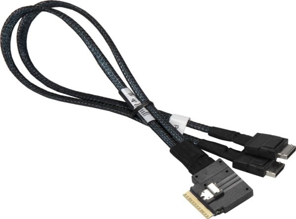 Supermicro - SAS intern kabel - 1x8 Slim SAS (SFF-8654) venstreivinklet til OCuLink (SFF-8611) - 36 cm