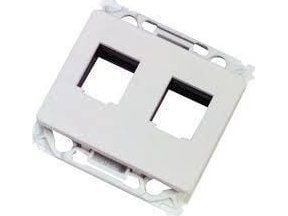 Lanview - Wall plate - Type O power outlet - with labeling window - RJ 45 - 2 modules - vit
