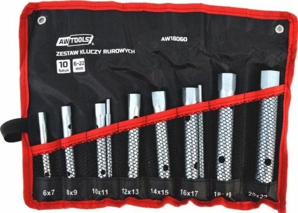 AWTools rørnøkler, sett 10 stk /6 mm–22 mm/