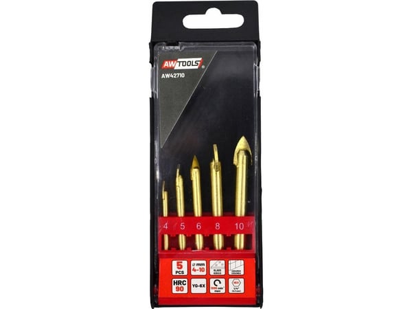 Pora AW-Tools AWTOOLS Poranteräsarja DO SZKŁA I CERAMIKI 4-10MM 5kpl.