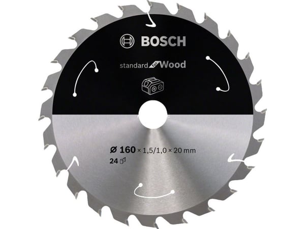 Bosch RUNDSAVKLINGE ACCU STD TRÆ 160X20MM 24T 24T