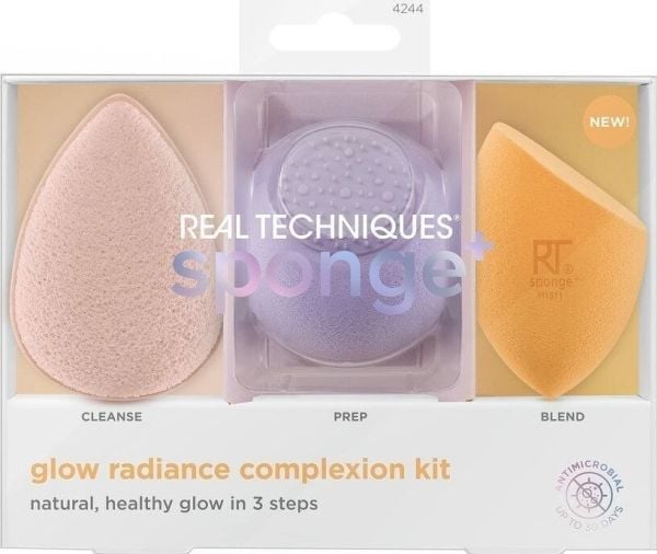 Real Techniques Sponge+ Glow Radiance Complexion Kit 3pcs