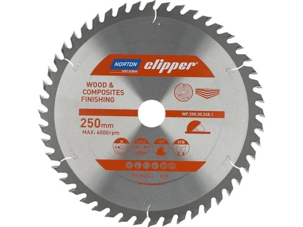 NORTON sagblad 250 mm x 30 mm x 48 tenner MEDIENOS IR ATB KOMPOZITAS (3,2 / 2,2)