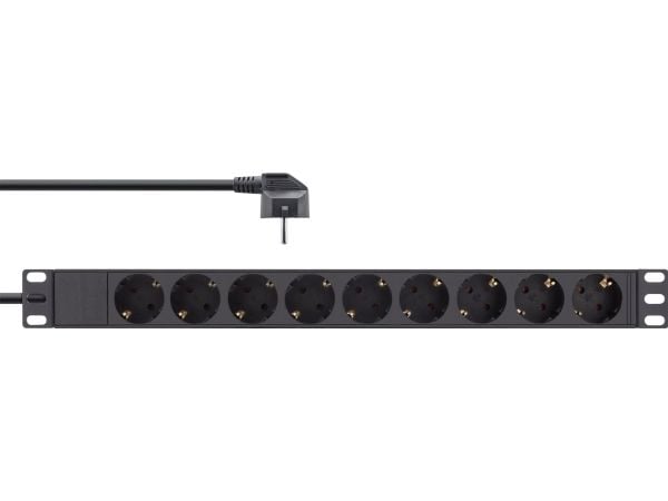 InLine 16419I, 9 AC-utganger, C4 kopling, 3680 W, 1,5 mm², C4 kopling, Svart