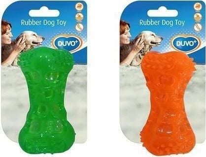Duvo+ hundleksak ben, flytande 9,5 cm, orange/grön