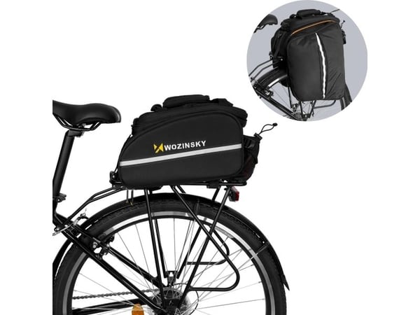 Stor sykkelstativveske 35 l + regndeksel svart (WBB19BK)