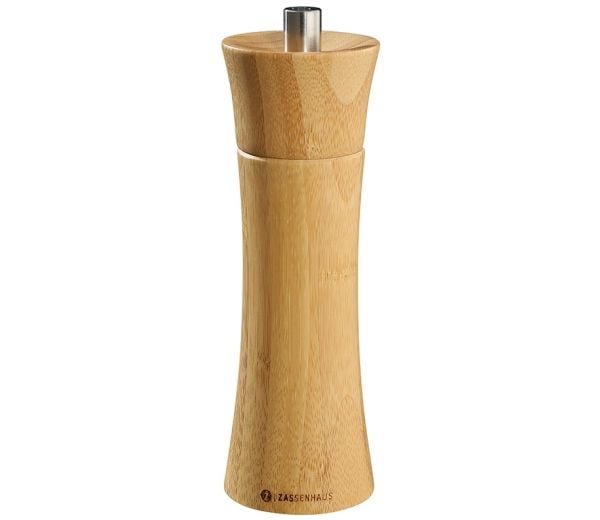 Zassenhaus 023244, Suola- ja pippurimylly, Puu, Bamboo, Keraaminen, Pippuri, Suola, 180 mm