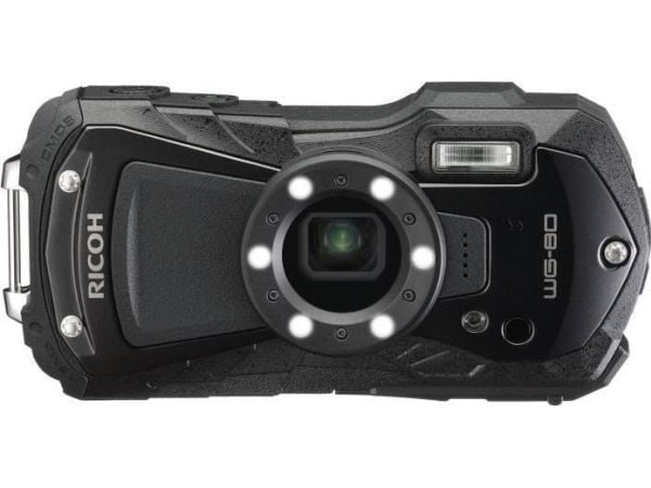 Ricoh WG-80 - Digitalkamera - Kompaktkamera - 16,0 MPix - 1080p - 5x optisk zoom - Under vann opptil 14m - Svart (03122)