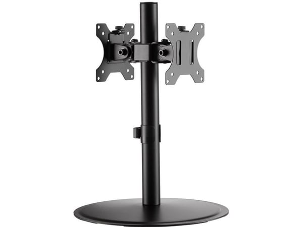 TECHly - Stativ (stang, 2 braketter, sokkel) - for 2 LCD displays / curved LCD display - monitor arm - aluminium, plastikk, stål - matt svart - skj...