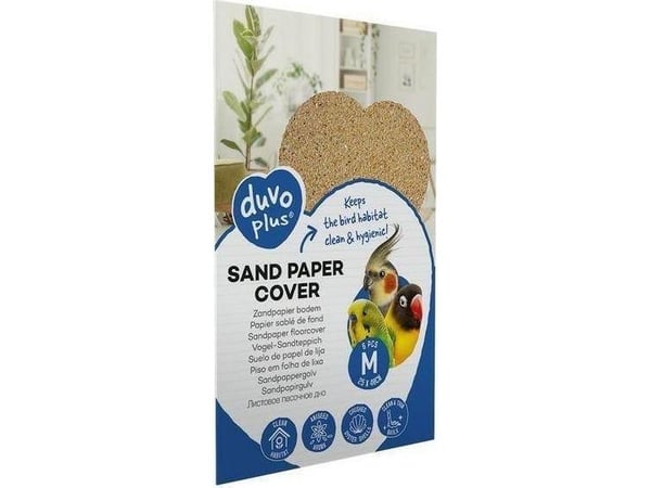 Duvo+ sandpapirark til fugler str. M (6 stk) 25x40 cm