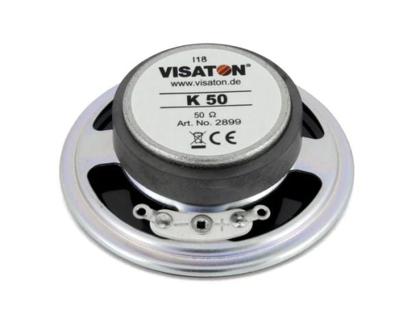 Visaton K 50, Basshøyttaler-driver, 2 W, Rund, 3 W, 50 O, 250 - 10000 Hz