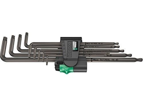 Wera 05024460001, L-torx-nøkkel, T10, T15, T20, T25, T27, T30, T40, T8, T9, Sort, Stål, Plast, CE