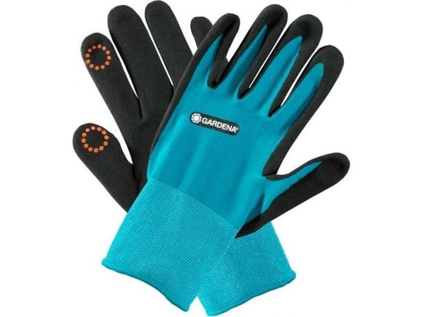 Gardena 11511-20, Hagehansker, Sort, Blå, M, Elastan, Nitril, Polyester