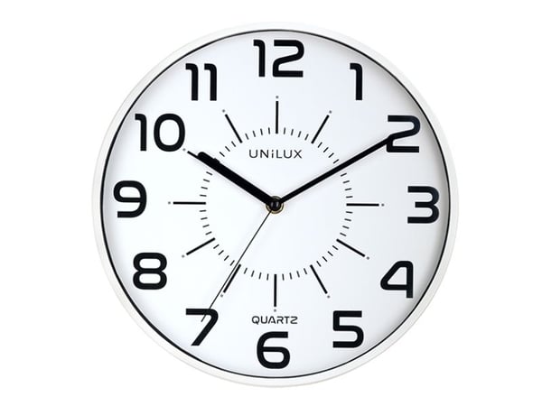 Väggklocka Unilux POP vit - Quartz System