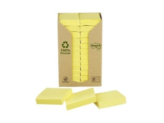 Post-It 653-1T, Rektangel, Gult, 51 mm, 38 mm, 100 ark