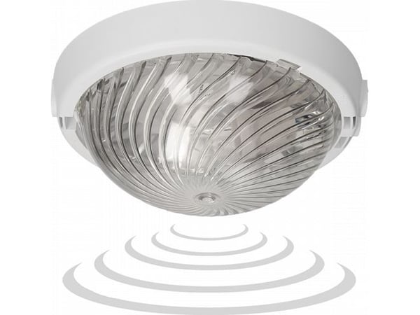Orno 8080T-TRIO/MS/PL belysningsarmatur med mikrobølgesensor bevegelse 75W E27 IP44 IK10 polykarbonat transparent, ballast