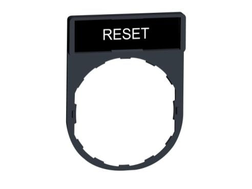 SCHNEIDER ELECTRIC Kyltti, jossa symboli 8 x 27 mm Musta viite: RESET 30 x 40 mm sis. kyltin