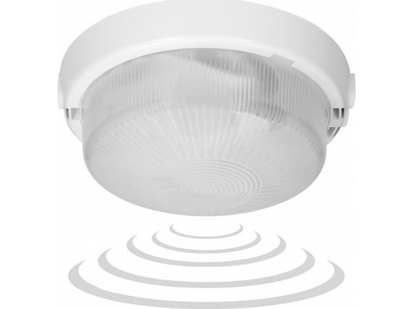Orno 8080T/MAT-RIVA/MS armatur med mikrovågssensor, 100W, E27, IP44, matt glas, drosslar
