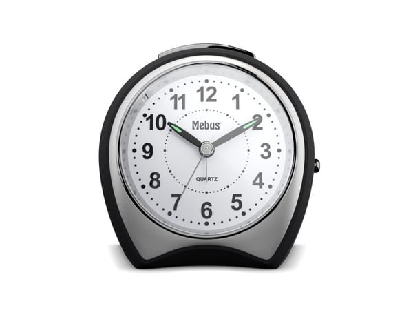 Mebus 27220, Quartz vekkerklokke, Sort, Grå, 12 timers, Analog, Batteri, AA
