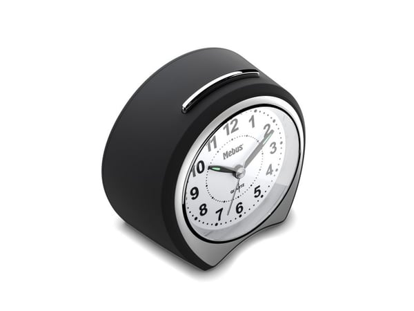 Mebus 27220, Quartz vekkerklokke, Sort, Grå, 12 timers, Analog, Batteri, AA