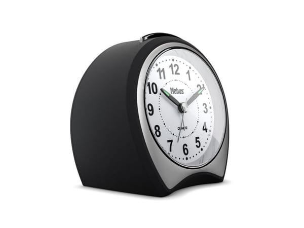 Mebus 27220, Quartz vekkerklokke, Sort, Grå, 12 timers, Analog, Batteri, AA