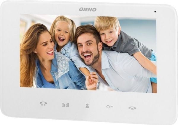Orno 7" videomonitor uten hodetelefoner farge LCD for INDI/SCUTI (hvit)