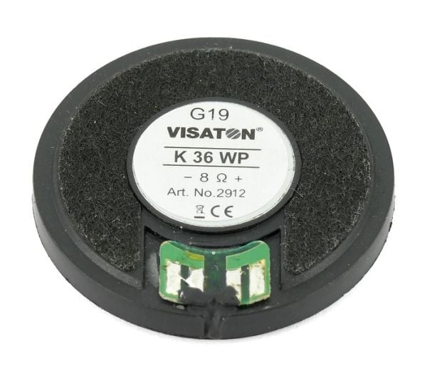 Visaton K 36 WP, 1 W, 2 W, 8 ohm (O), 300 - 20000 Hz, sortering, 550 Hz