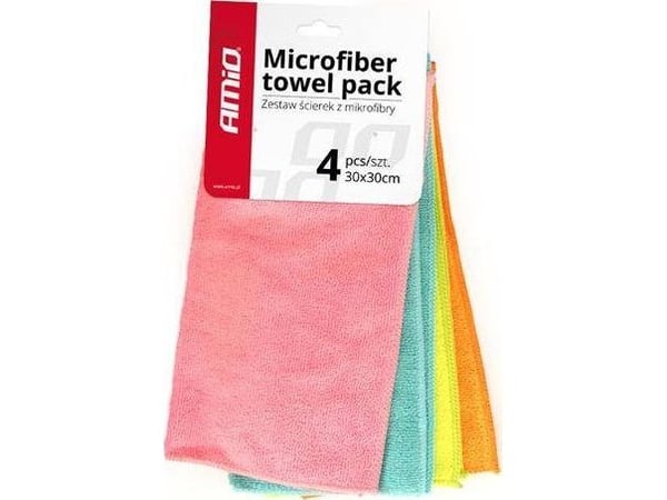 AMiO sett med mikrofiberkluter 4 stk 30x30 Cwash-02 AMiO sett med mikrofiberkluter 4 stk 30x30 Cwash-02