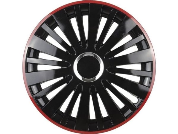 Kolpak Leoplast falcon felgdeksel 16" svart med rød kant